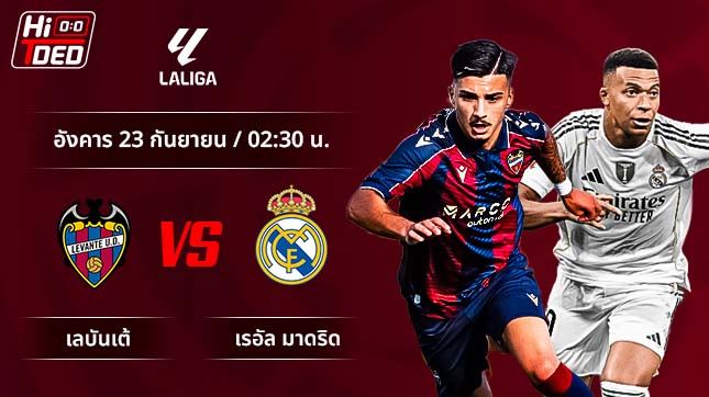 วิเคราะห์ฟุตบอล ลาลีกา สเปน คู่ เลบันเต้ พบ เรอัล มาดริด