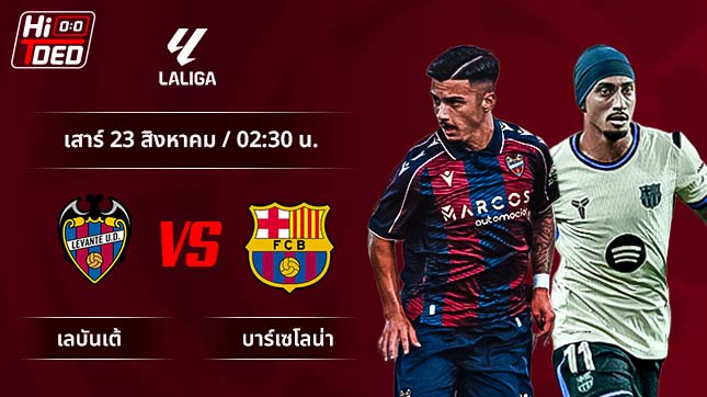 วิเคราะห์ฟุตบอล ลาลีกา สเปน คู่ เลบานเต้ พบ บาร์เซโลน่า