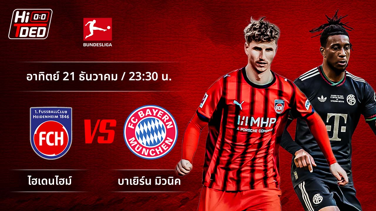 วิเคราะห์ฟุตบอล บุนเดสลีกา เยอรมัน คู่ ไฮเดนไฮม์ พบ บาเยิร์น